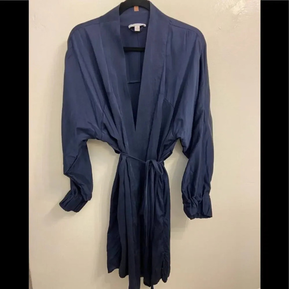 Lunya Washable Silk Robe Deep Blue Size Medium - Picture 3 of 6